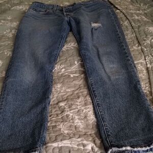 Levi’s 501 Straight Premium Jeans Price – 27x30, Frayed Details & Light Distress